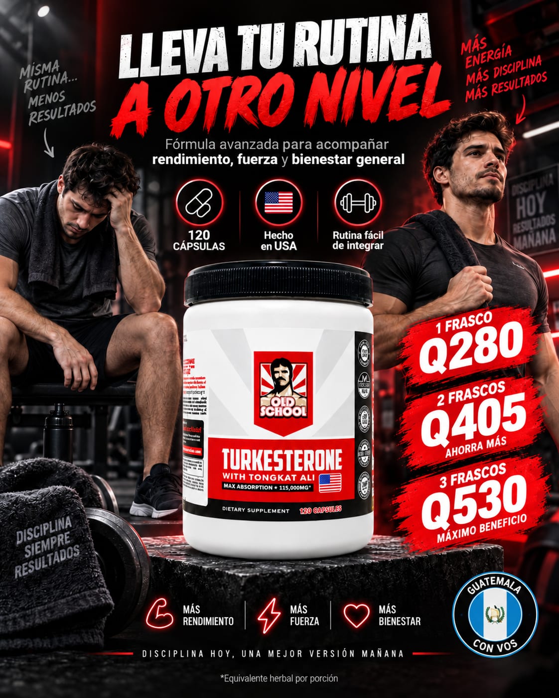 Turkesterone con Tongkat Ali Old School - 120 Cápsulas hero