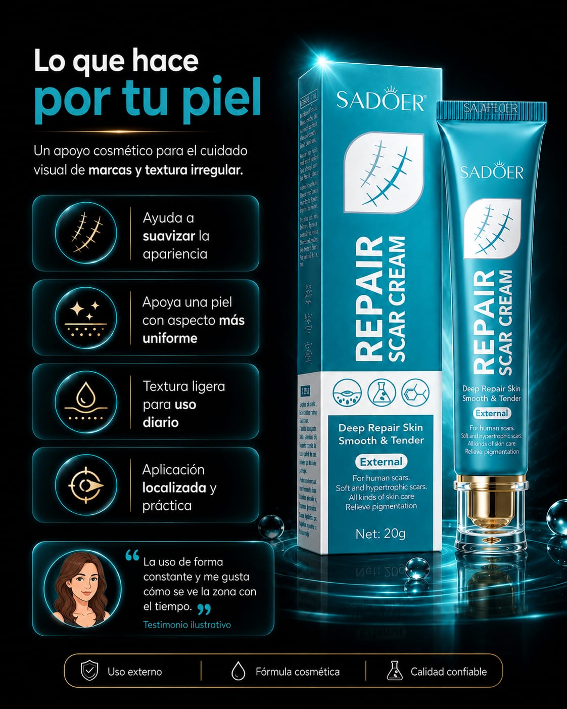 SADOER Repair Scar Cream dolor