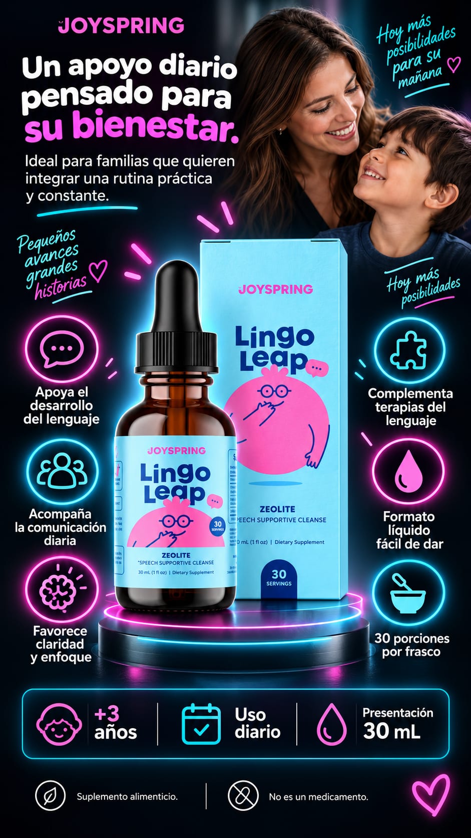Lingo Leap Joyspring Zeolita 30 mL beneficios
