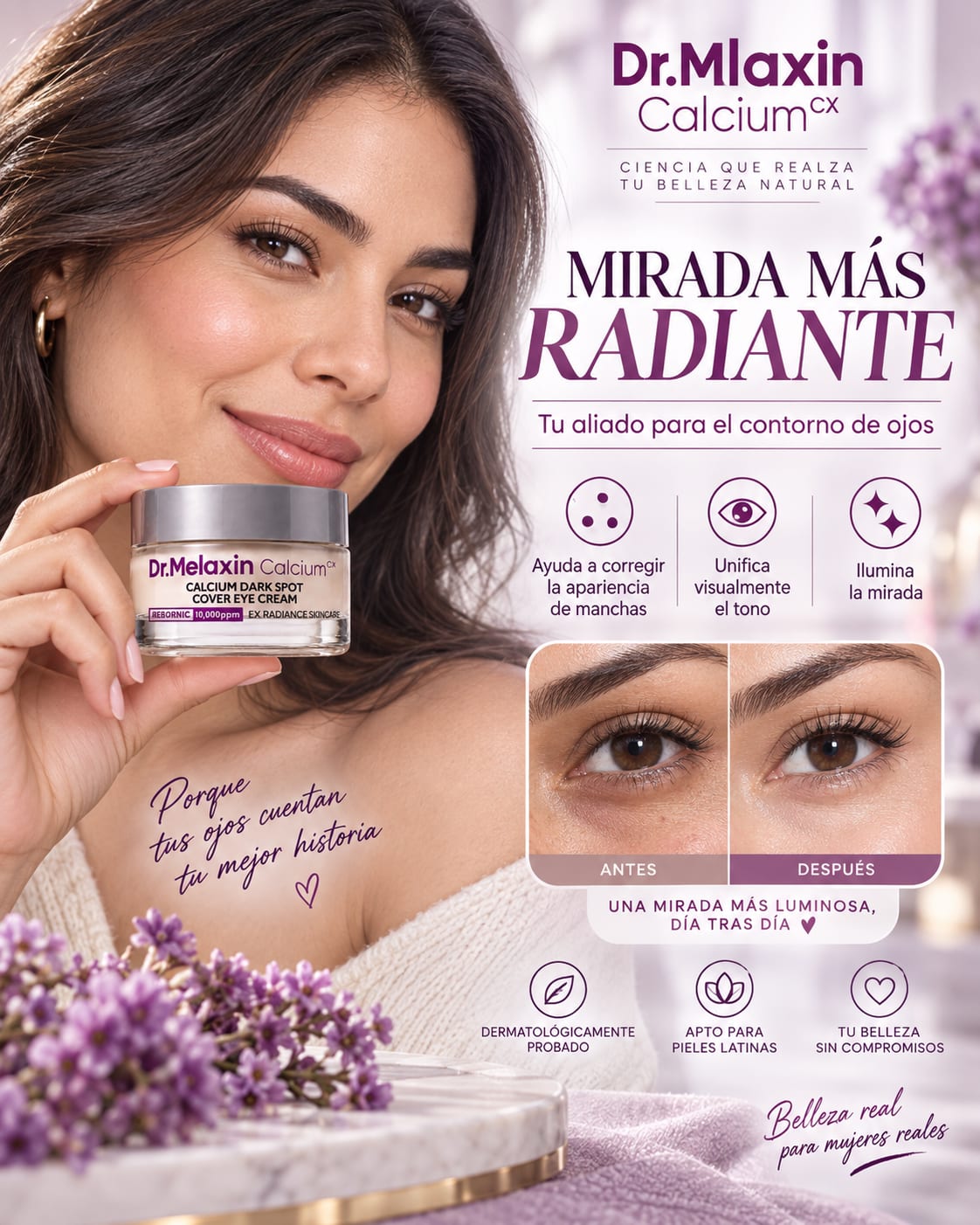 Dr.Melaxin Calcium Dark Spot Cover Eye Cream beneficios