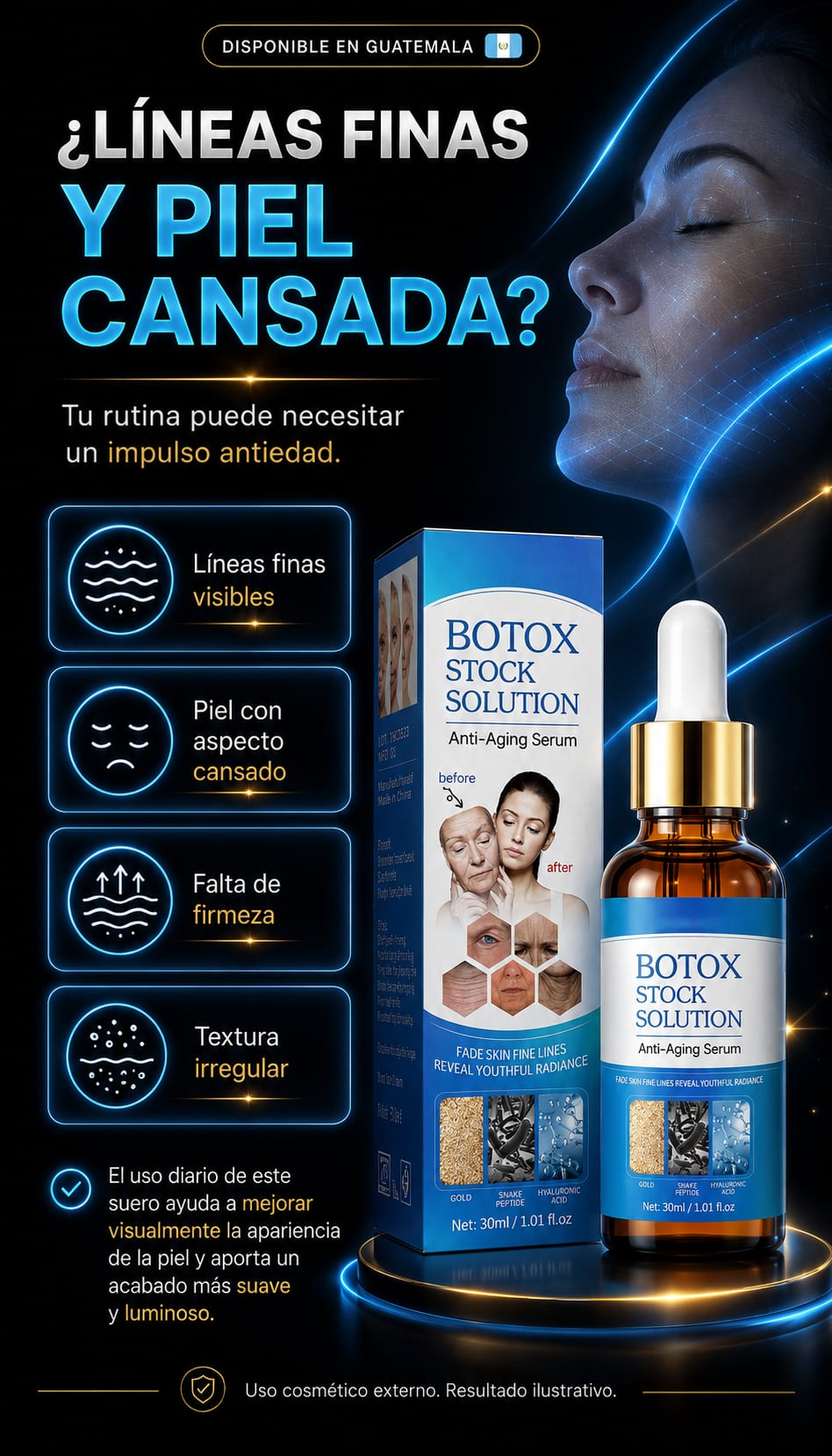 Suero Antiedad Facial 30 ml dolor