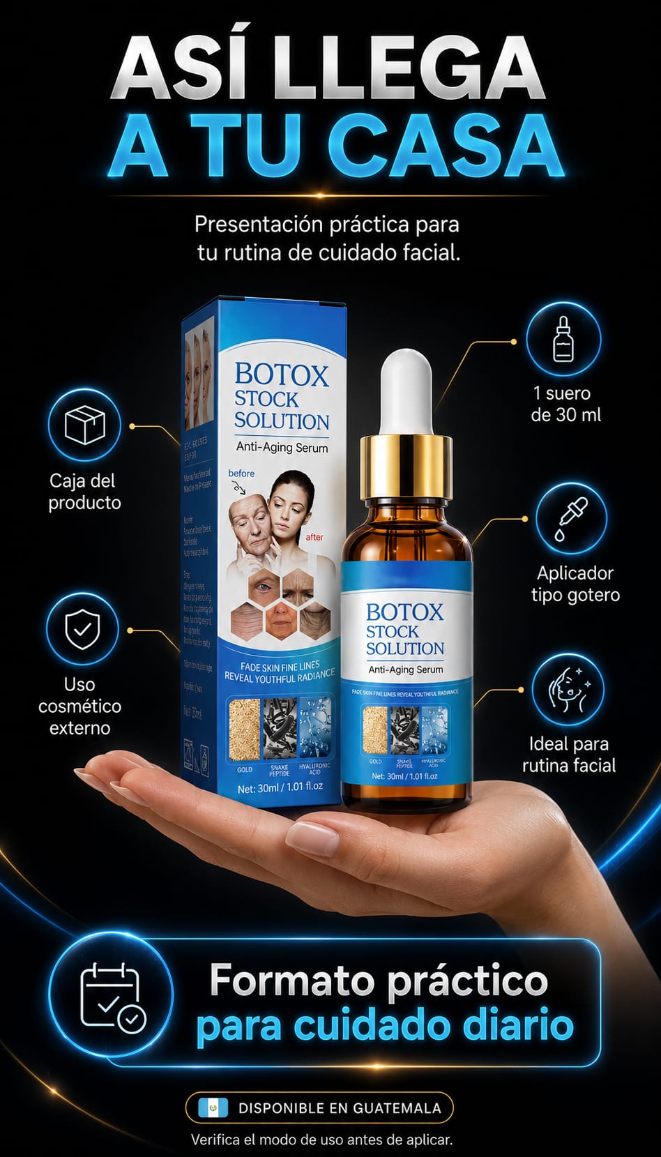 Suero Antiedad Facial 30 ml escala